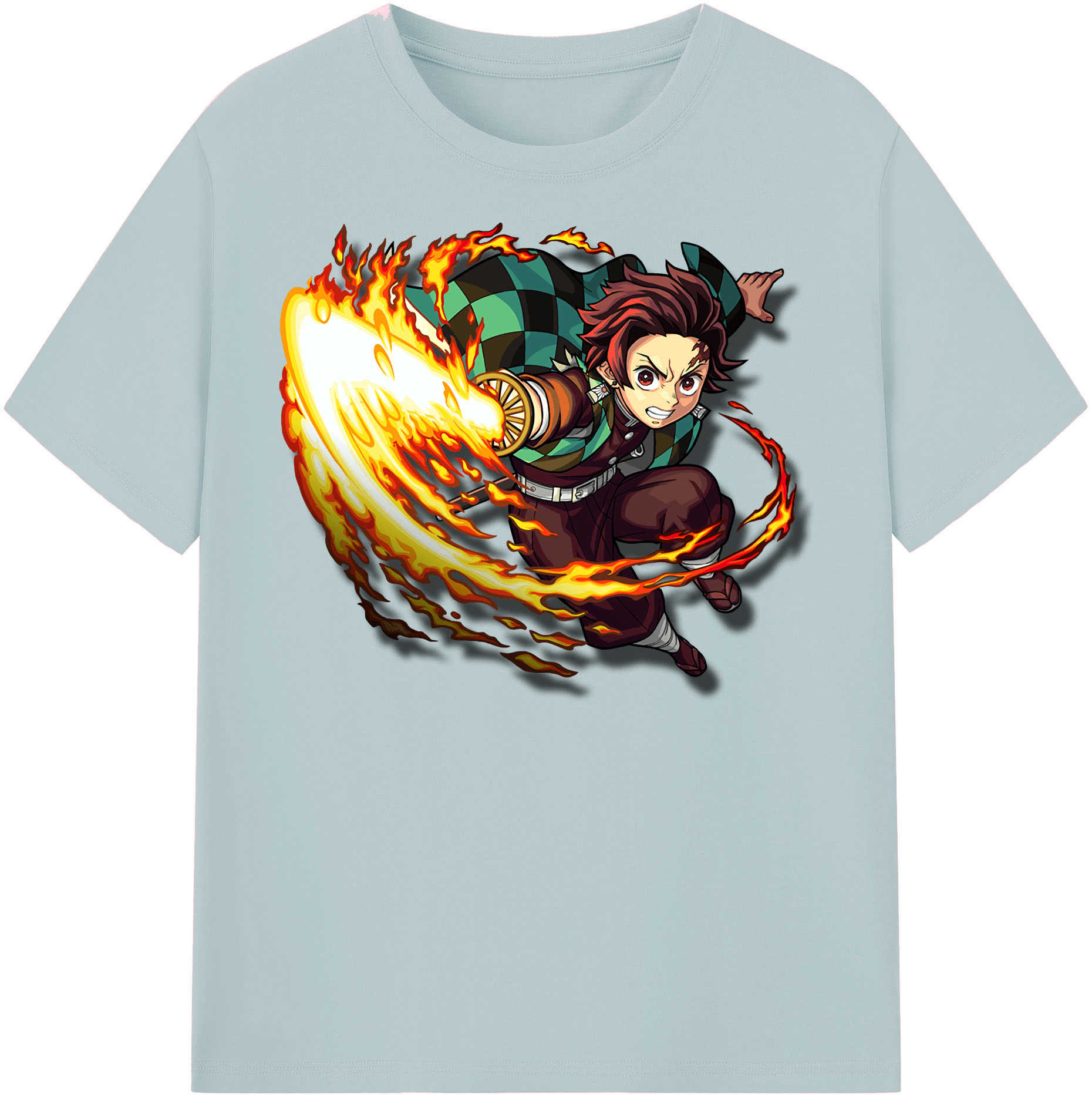 （画像用） 鬼滅の刃 竈門 炭治郎／かまど たんじろう Kamado Tanjirou 綿100％半袖Tシャツ（フロントプリント）